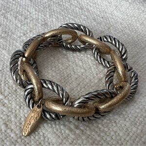 Plunder Stretch Bracelet Goldtone/Sivertone Links